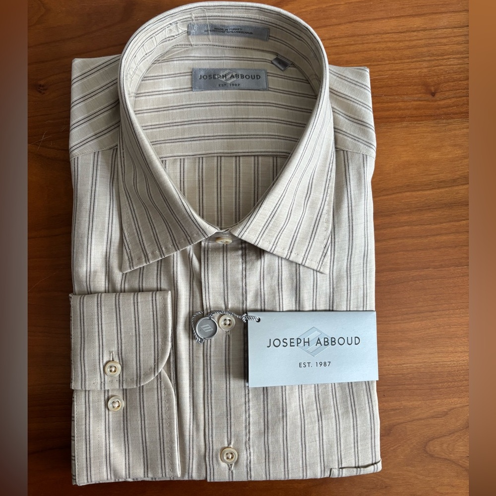 Joseph Abboud Marble Horse Country Dress Shirt 90% Cotton 10% Camelhair Size XL